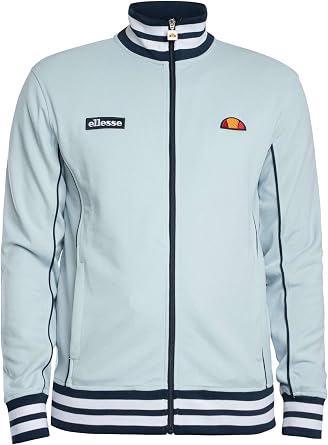 ellesse Men's Milan Track Jacket, Light Blue/Navy, L