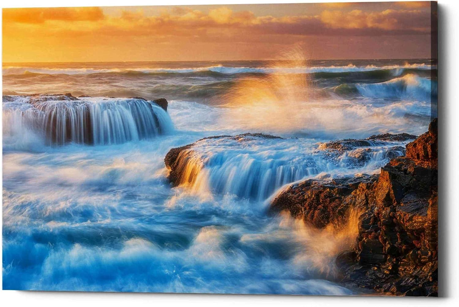 Epic Graffiti 'Sunset Fury' by Darren White, Canvas Wall Art, 18"x12"