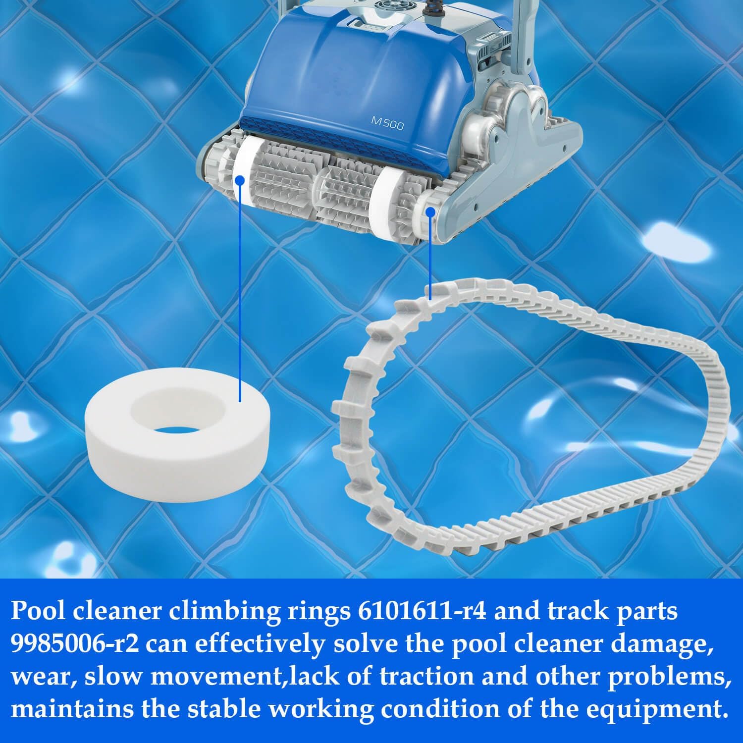 Pool Cleaner Climbing Rings 6101611-r4 and Timing Track 9985006-r2 Compatible with Maytronics Dolphin Nautilus CC Plus DX3 DX4 DX6 M200 M400 M500 Robotic Pool Cleaner