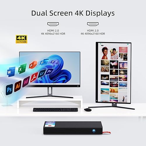 Miniatura 4 de MeLE PCG02 Pro Mini PC Stick Windows 11 Pro Celeron N5105 (hasta 2.9 GHz) 8 GB 128 GB Micro computadora sin ventilador de escritorio pequeño con