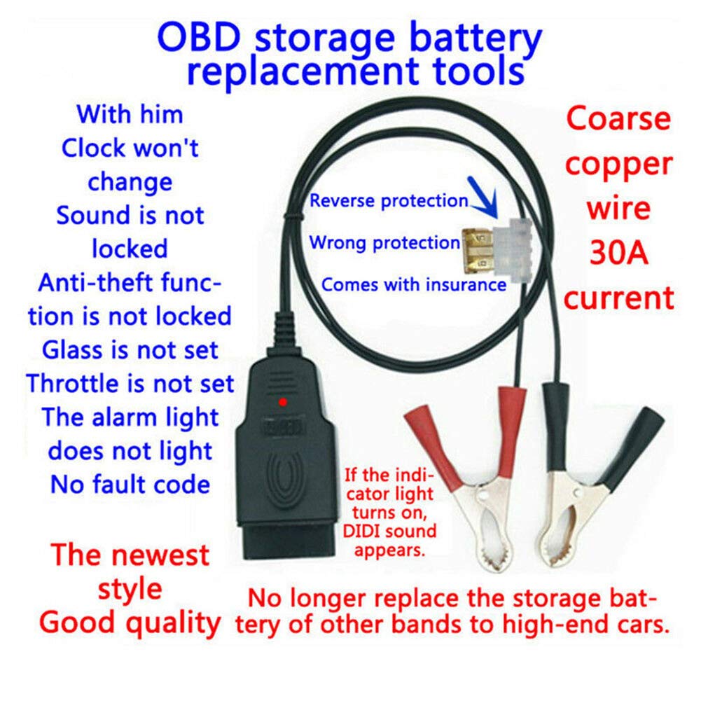 LUTIFIX OBD2 Vehicle ECU Emergency Power Supply Cable, OBD-II Car
