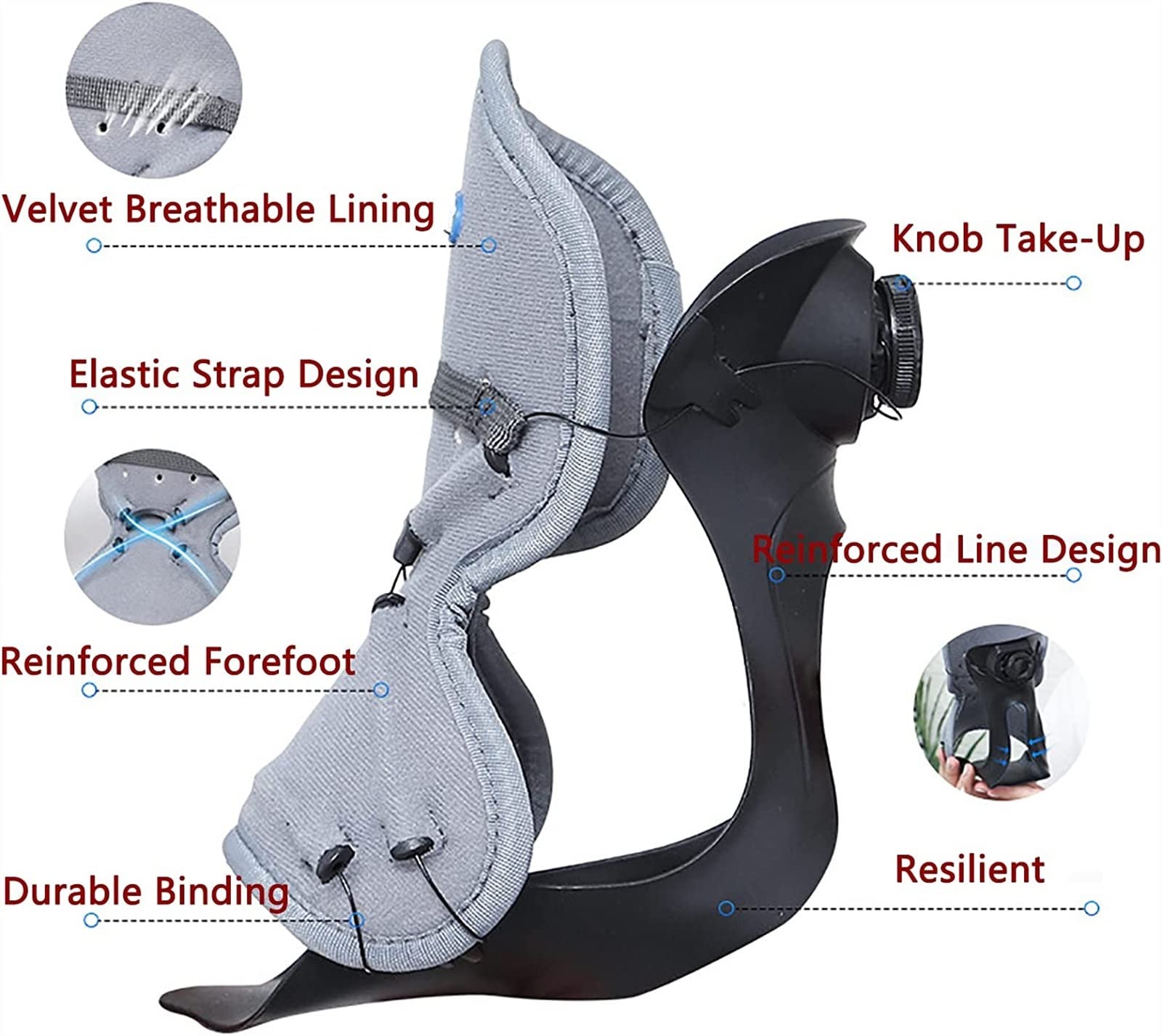 Órtesis De Tobillo Y Pie, Órtesis Fija para Caída del Pie con Cordones Boa Ajustables Y Refuerzo Envolvente De 360°, Ajuste Biónico, Transpirable Y Cómoda, para Hemiplej,Left(L)