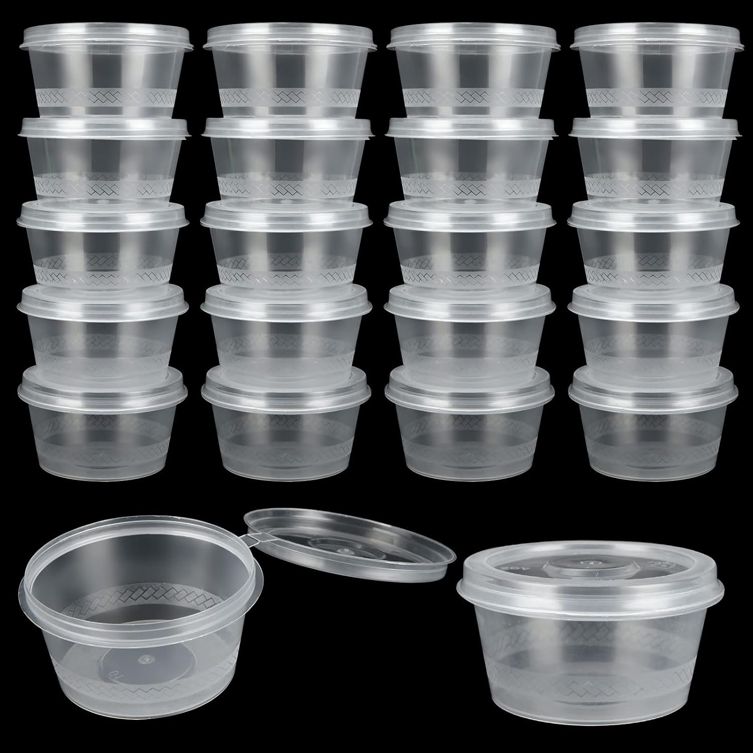 WOPPLXY 200 Pack 4 Oz Leak Proof Portion Cups with Lids