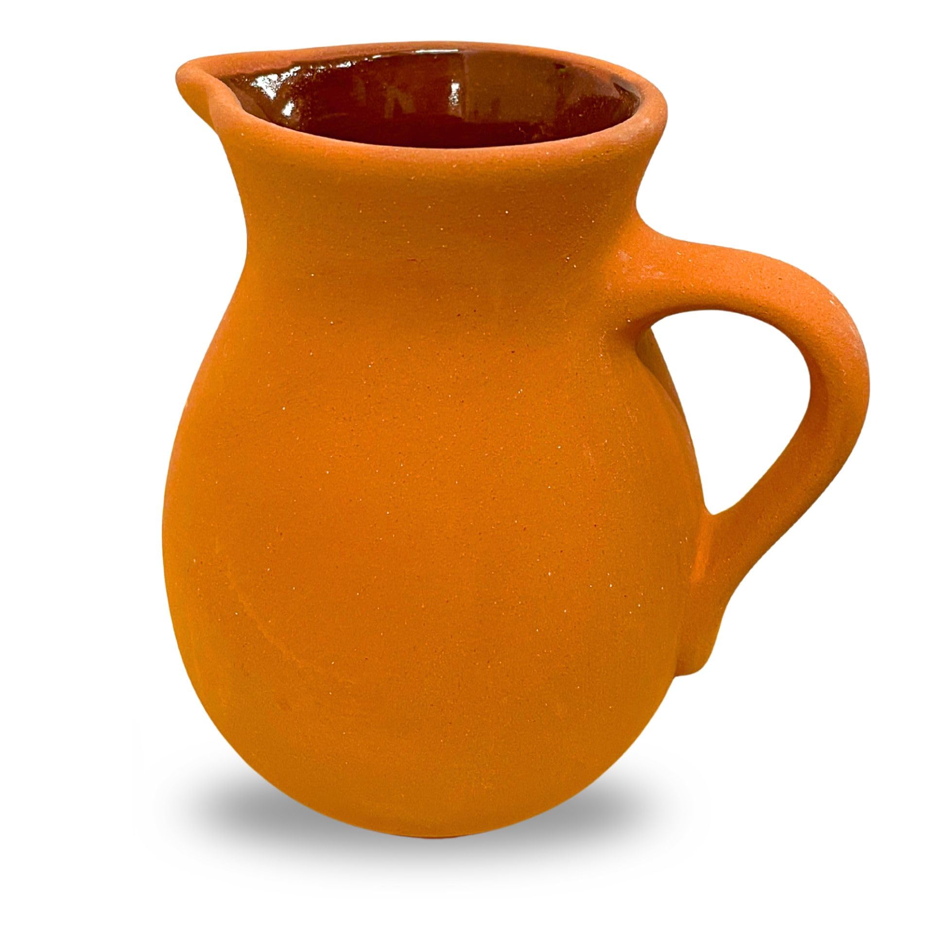 Vienberg Ton Karaffe Krug | 0,7 Liter traditioneller Tonkrug, Terrakotta- Krug | kann bemalt werden