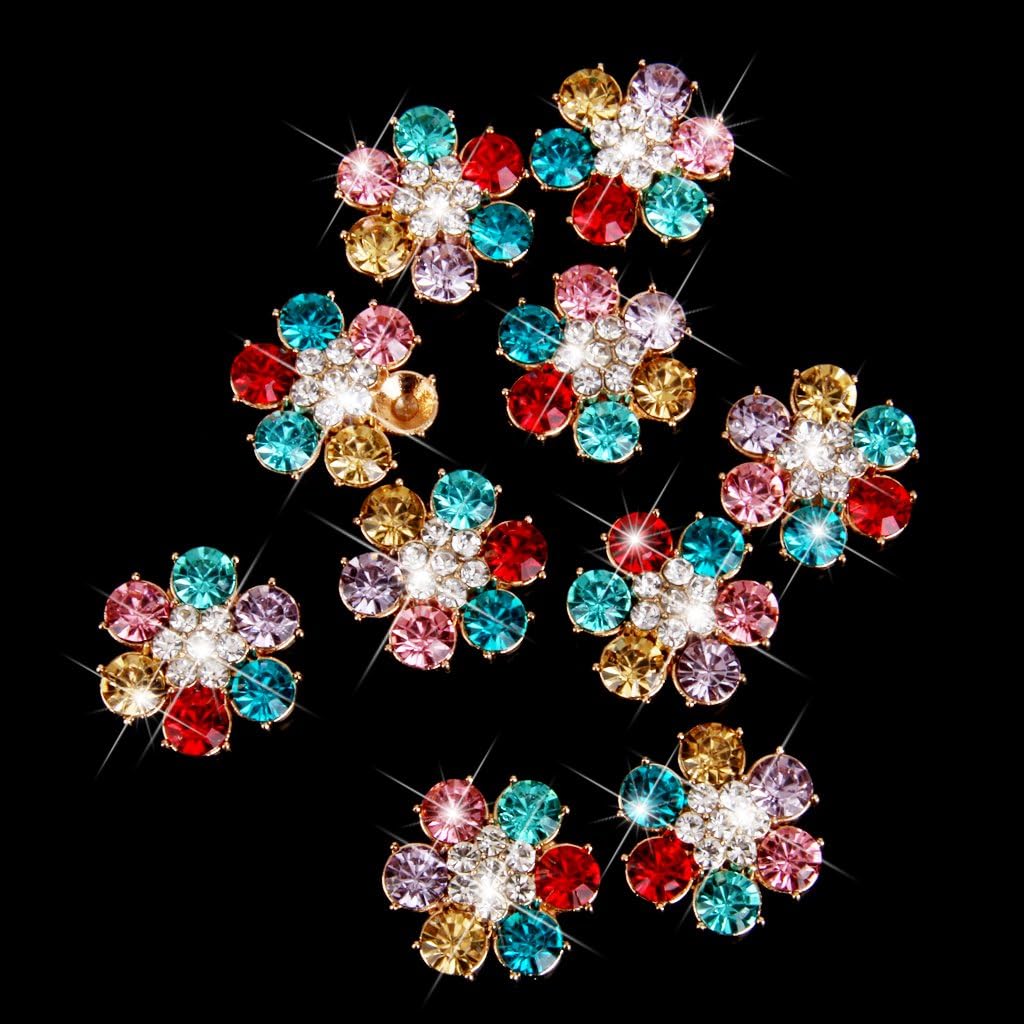 10pcs Flatback Rhinestone Cluster Button Scrapbooking Craft