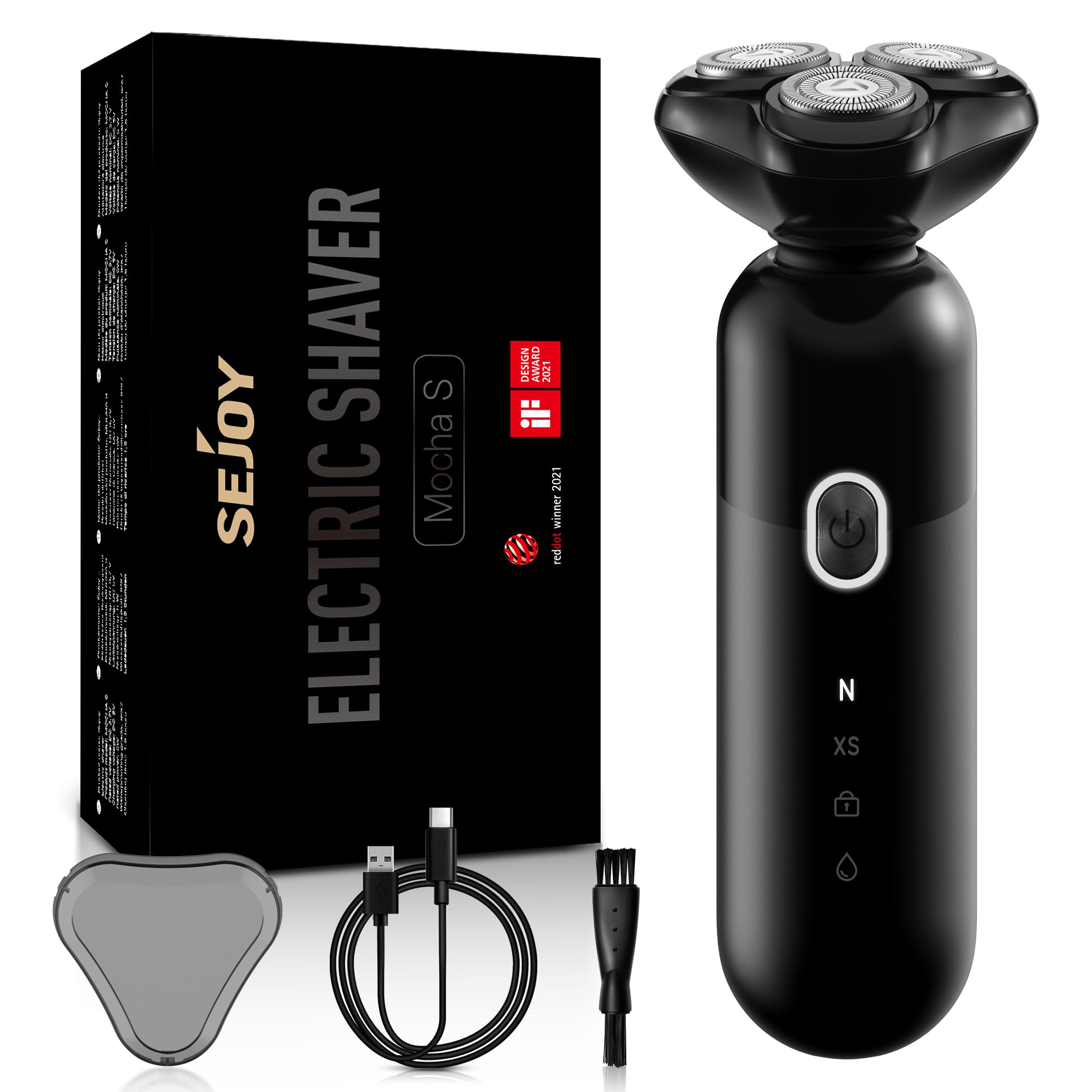 Sejoy Maquinilla de afeitar eléctrica para hombre, cabeza de afeitar magnética 4D, afeitadoras eléctricas inalámbricas recargables para hombres, potente motor mejorado, afeitado en húmedo y seco con