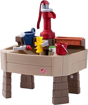 Step2 Pump & Splash Discovery Water Table with Pump | Plastic Water Table for Children, Grey and Red | Water Toys for the Garden with 8 Accessories