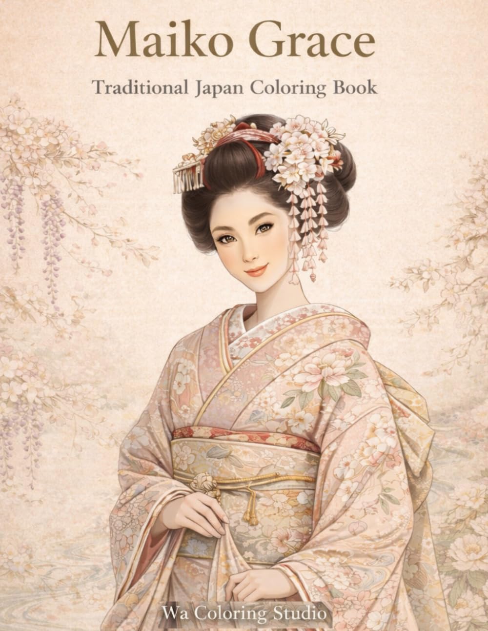Maiko Coloring Book for Adults: Traditional Japanese Beauty, Kimono & Kyoto Culture Line Art