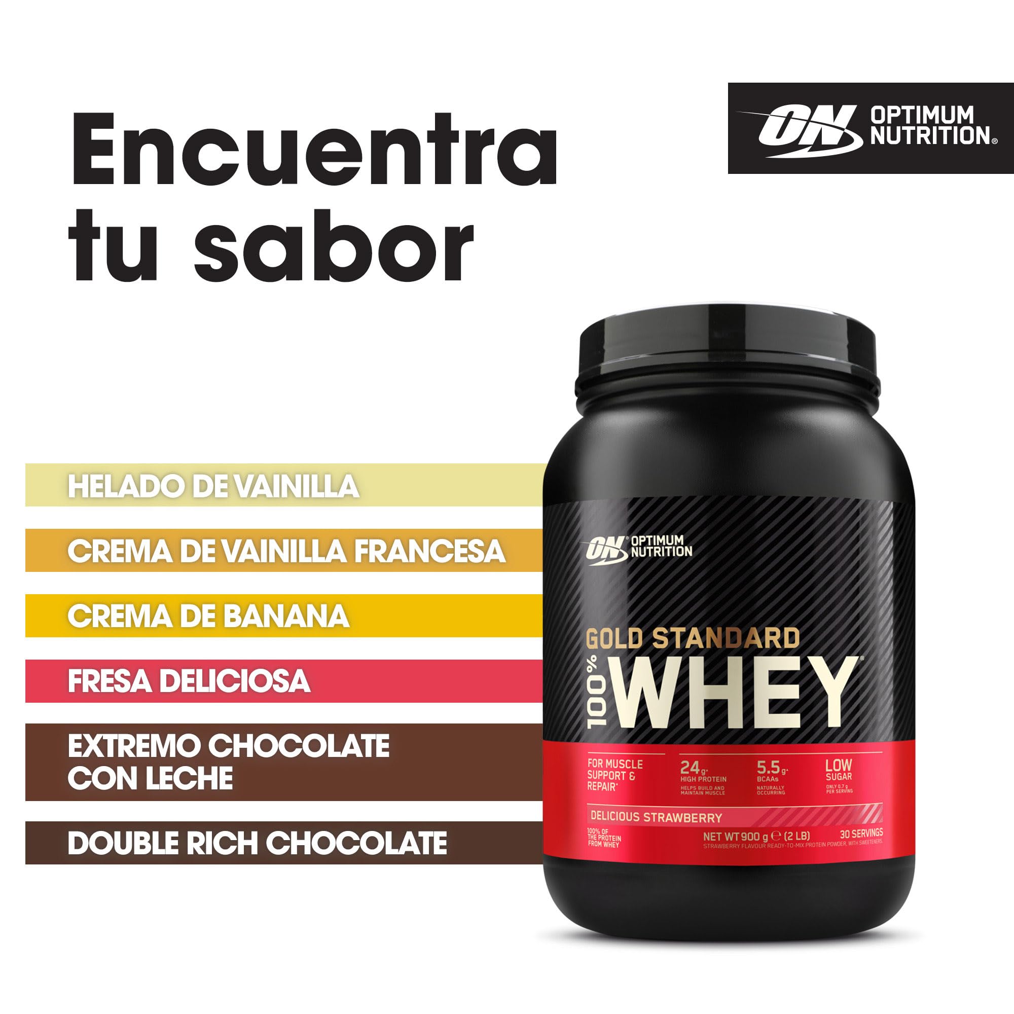 Optimum Nutrition Gold Standard 100% Whey Proteína en Polvo, 900g