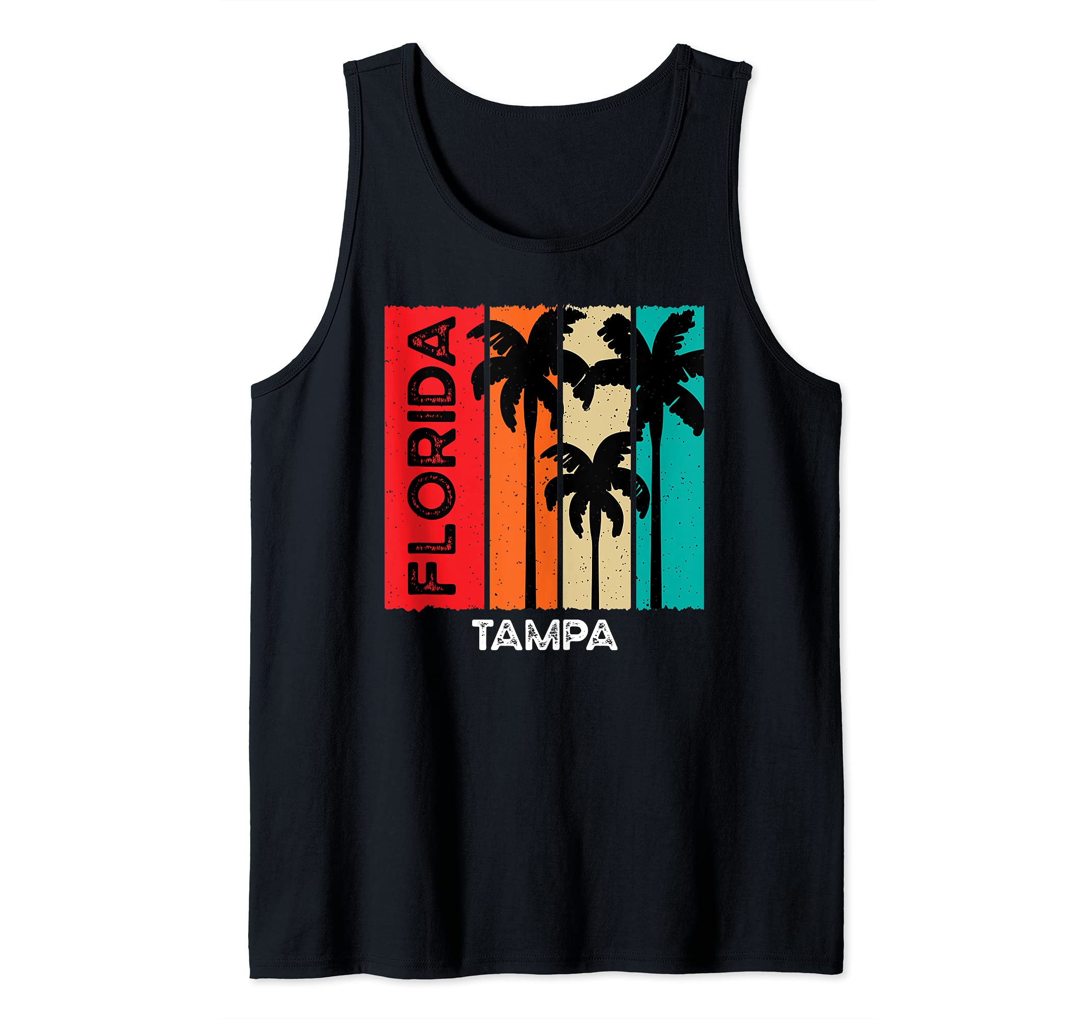 Vintage Retro Tampa FL Tourist Native Florida Tank Top, Black