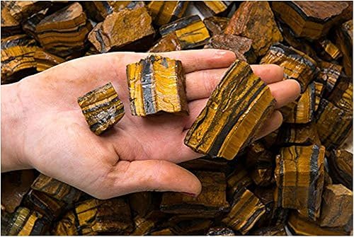 Miniatura 3 de GEMHUB Piedras en bruto de grado AAA de ojo de tigre dorado de Sudáfrica, cristales naturales crudos a granel para rodar, cabbing, corte, lapidario,