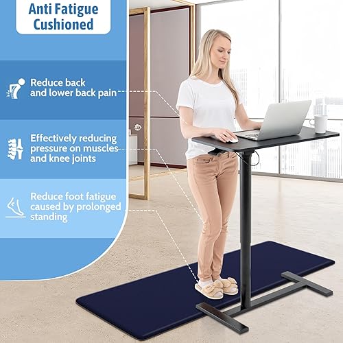 Miniatura 10 de StepLively Tapete de cocina, 2 piezas, tapetes de cocina acolchados para piso, tapete antifatiga, juego de alfombras de cocina, tapete