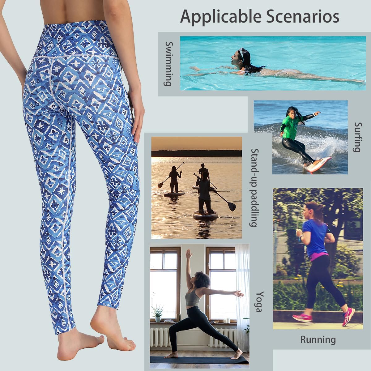 Ubestyle UPF 50+ High Waist Women's Long Swim Pants Swim Leggings Swimming Tights Sun Protective - Image 5