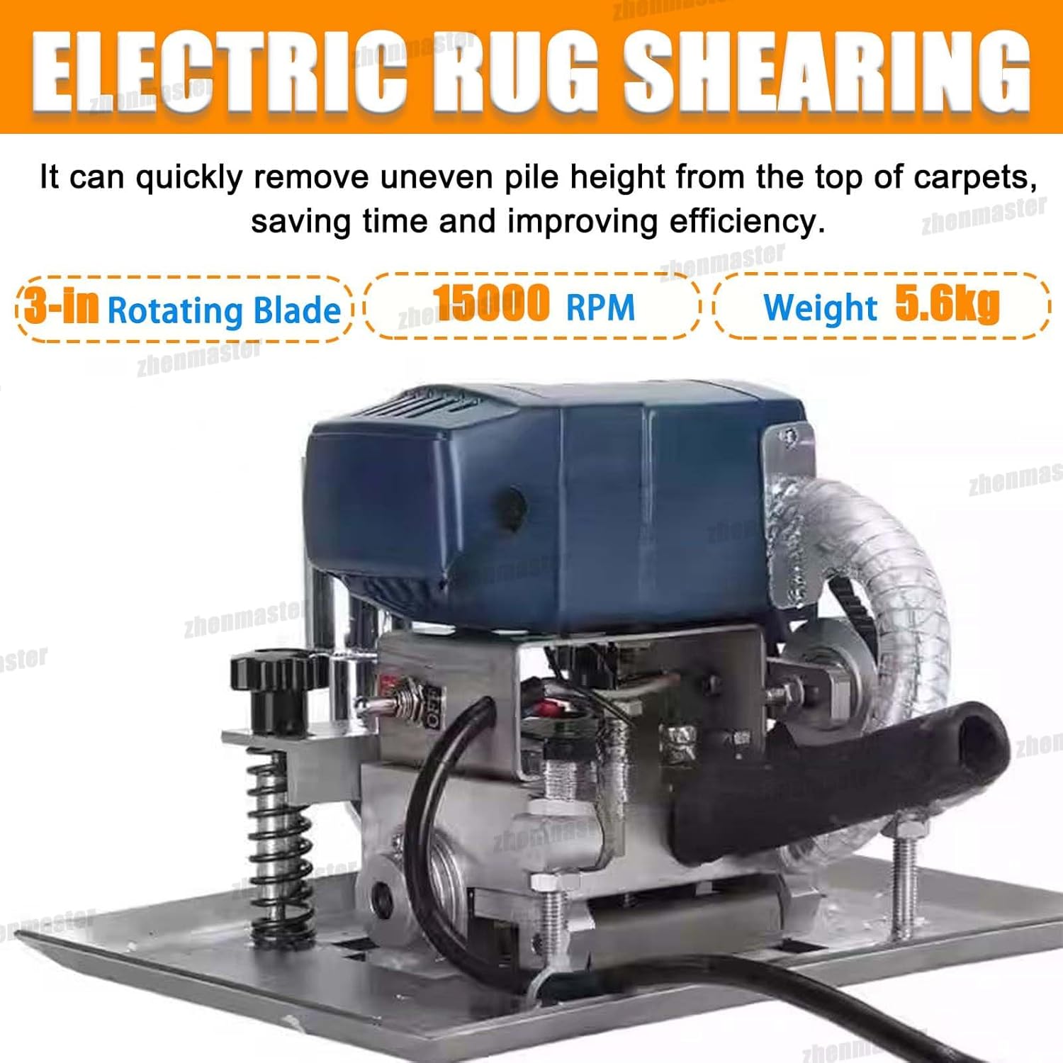 Multi-purpose Electric Carpet Shearing Machine, 500w Portable Flatbed Rug Trimmer with High-Speed 3-Inch Blade & Adjustable Roller, For Carpets, Rugs & Woodworking Planing