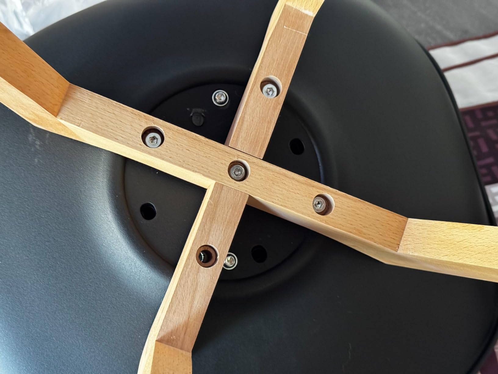 Chaises de salle à manger scandinaves en bois massif noir, lot de 4