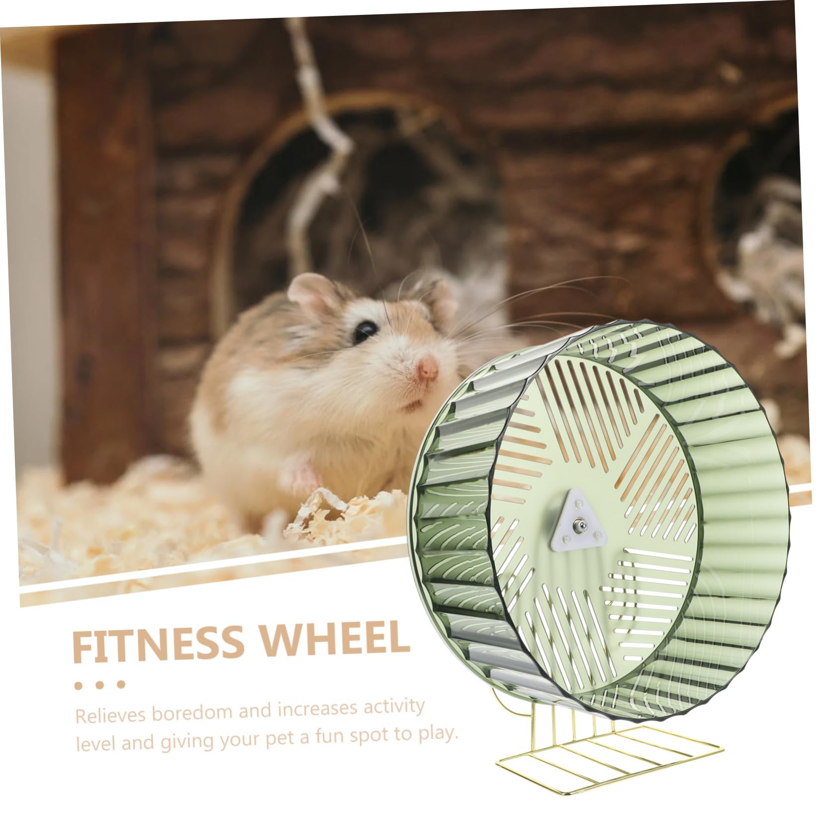 Beaupretty Rueda de Ejercicio Soporte Estable para Hámster y Chinchilla Material Plástico y Aleación, Adecuado para Jaula y Deporte de Mascotas Pequeñas