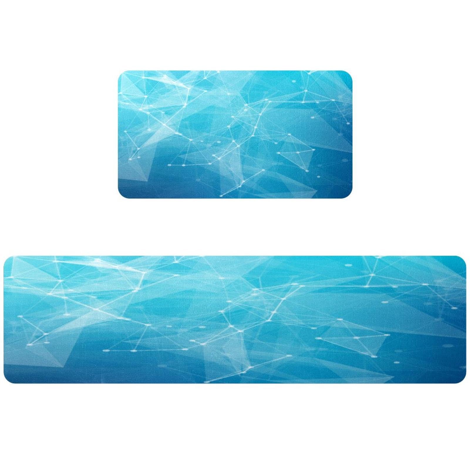 Tapis de cuisine abstraits lot de 2 polygone tapis antidérapants lavables