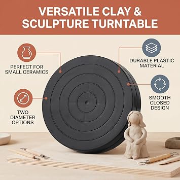 Clay Turntable, 7in Sculpting Wheel Plastic Turntable Handmade Craft Clay Plastic Turntable Ceramic Pottery Sculpture Tool Accessories (Diameter 17.8)