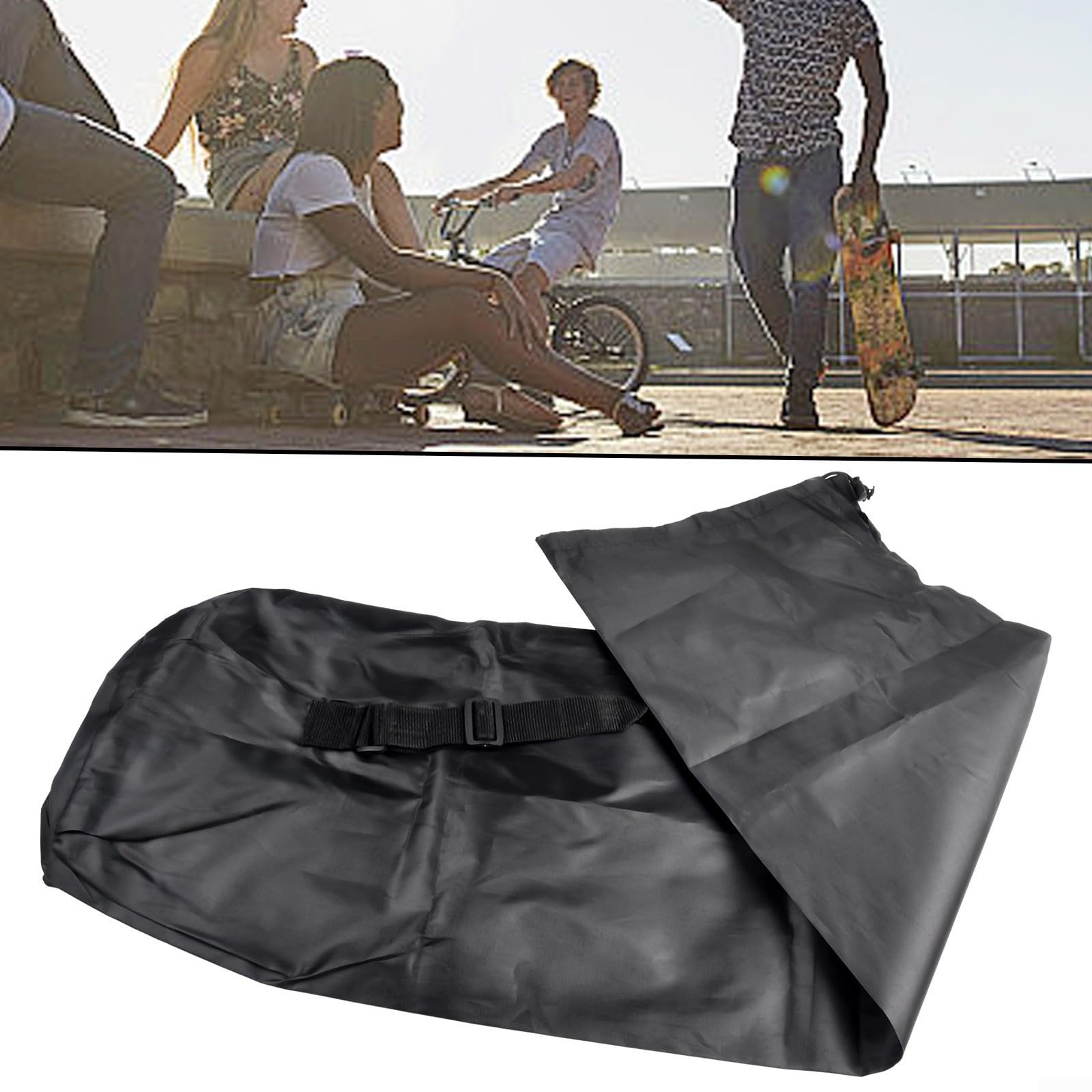 Borsa per skateboard con tessuto di nylon per monopattino e longboard, con spallacci regolabili (110 x 35 cm)