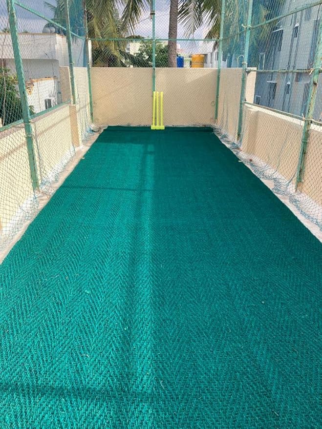 Outdoor Cricket Pitch Coir Mat - Green Premium