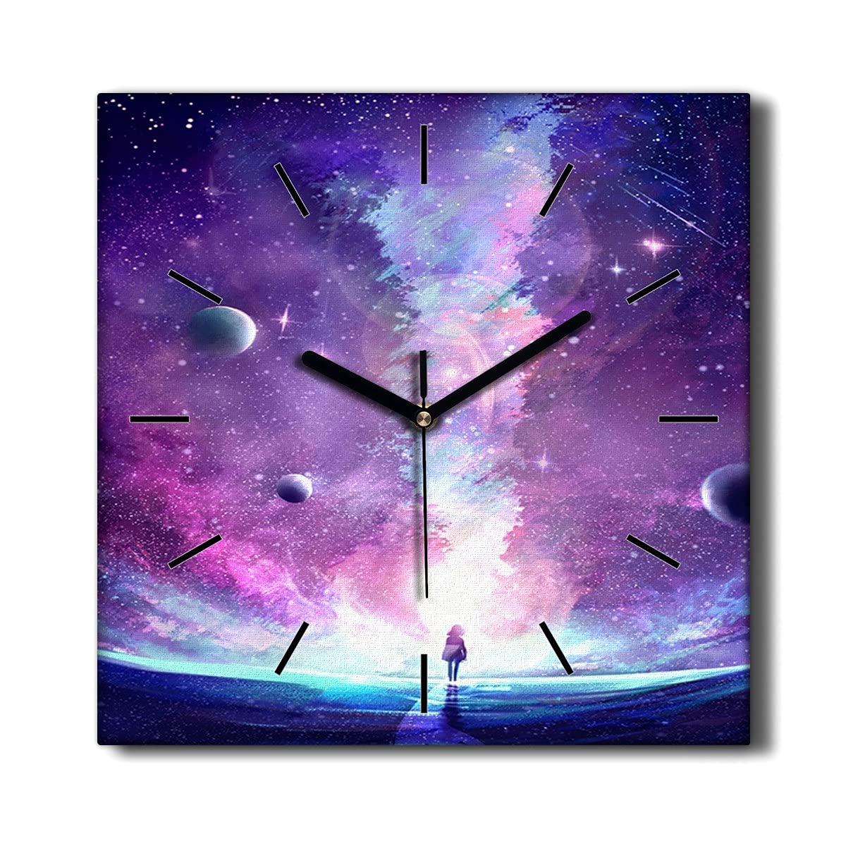 Horloge murale 30x30cm univers ciel nocturne pour salon