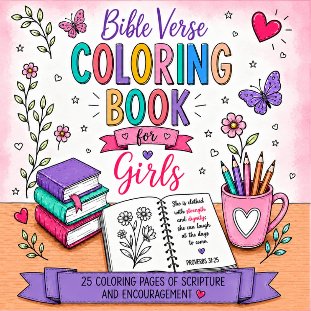 Bible Verse Coloring Book for Girls: 25 encouraging coloring pages for the girls in your life