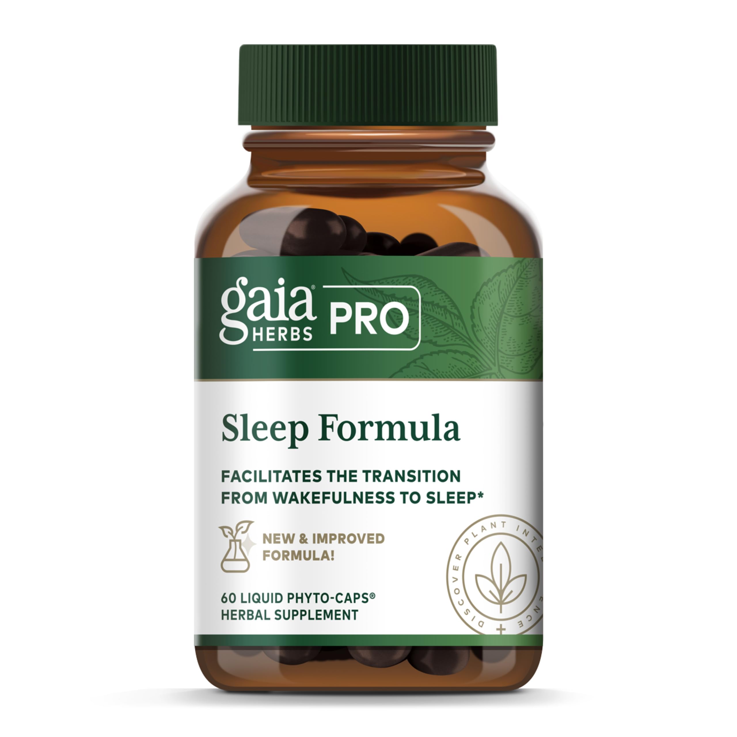 GAIA HERBS PRO Formula ύπνου - Υποστηρίζει τον ύπνο και την χαλάρωση για περιστασιακή αϋπνία * - Εκχυλίσματα βοτάνων με ρίζα βαλεριάνας, passionflower & λεβάντα - κάψουλες Vegan - 60 Liquid Phyto-Caps