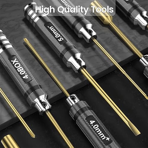 Miniatura 9 de Kit de herramientas para automóvil a control remoto juego de herramientas de destornillador RC de 16 piezas, incluye plano, Phillips, hexagonal,