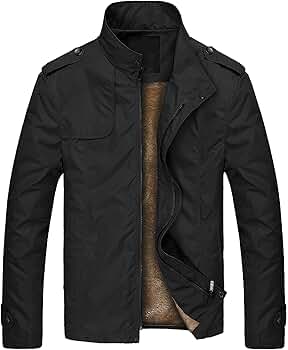 SWJGLITTR Men's Stand Collar Thick Jacket Male Fleece Sherpa Lined