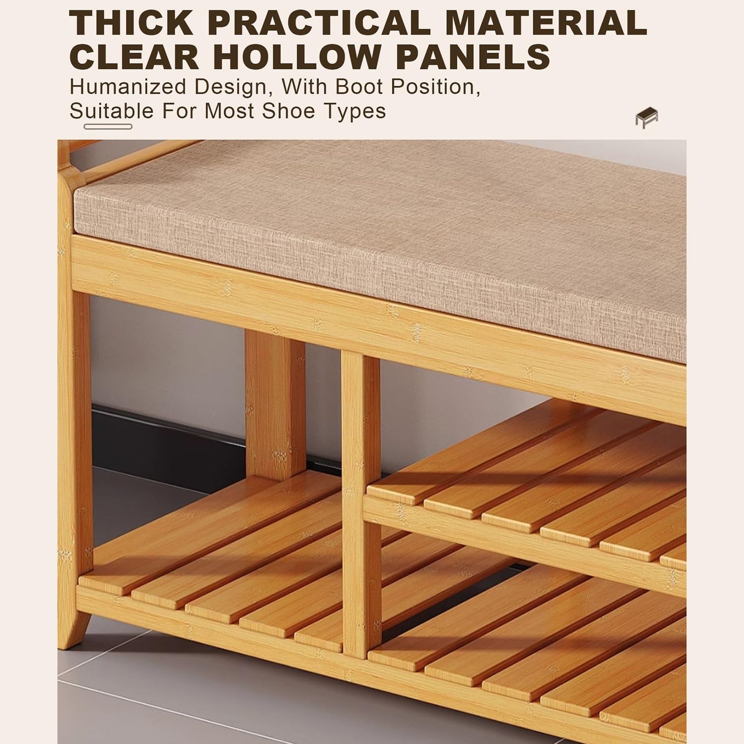 Shoe Storage Cabinet Cabinets Hallway Slim Cupboard Cupboards Hallways Slimline，2-Tier Wooden Shoe Rack Bench with Cushion Seat - Entryway & Mudroom Storage Cabinet - Stylish Side Storage fo