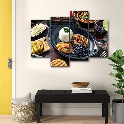 Miniatura 6 de Lienzo decorativo para pared, comida tradicional venezolana, Pabellón Criollo con arepas casabe y obras de arte enmarcadas, pintura moderna,