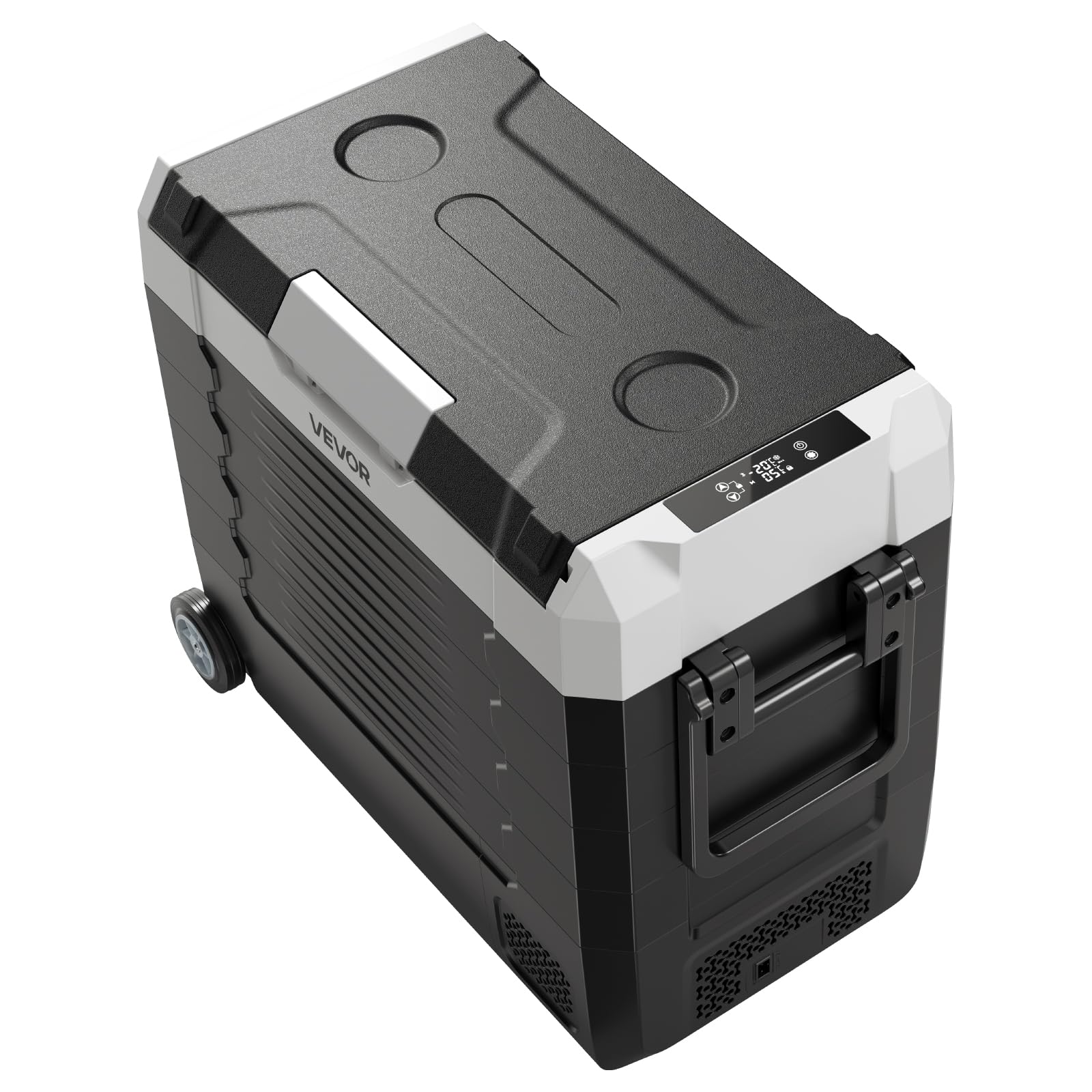 VEVOR Frigorifero Portatile a Compressore da Auto CC 12V/24V CA 100-240V, Frigo Portatile per Campeggio Viaggio Pesca Capienza 55 Litri Contenitore -20 a 20 °C Doppia Zona per Caravan