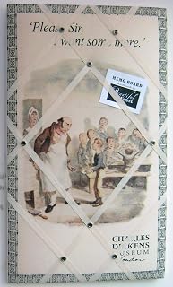 Dickens Oliver Twist,box framed Memo/Pin board
