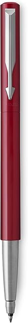 Parker Vector Rollerball Pen | Red with Chrome Trim | Medium Point Blue Ink | Gift Box