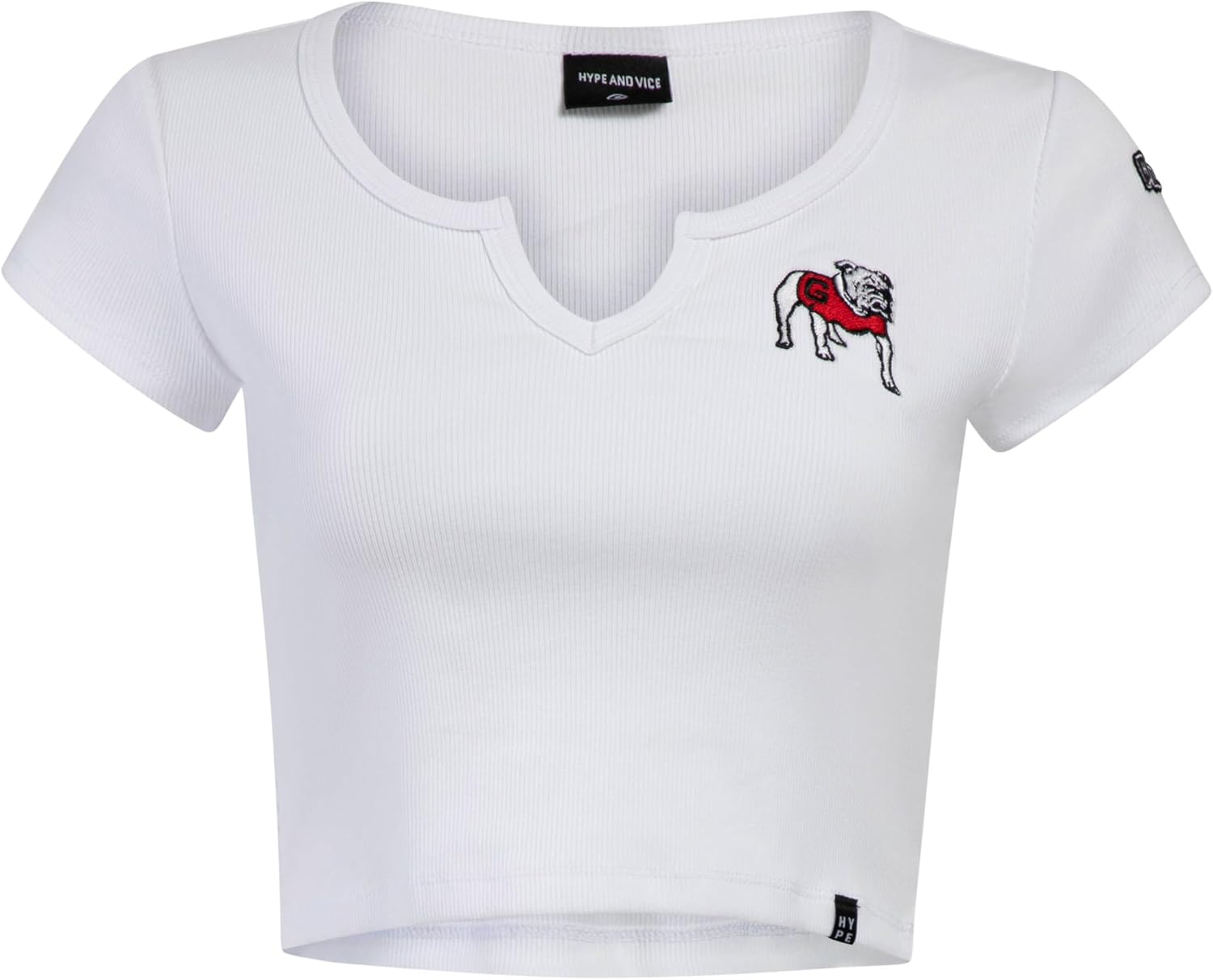 Hype & Vice Cali Tee for Women (Medium) - University of Georgia Tailgate Top for Women, Crop Top T-Shirt, College Shirts for Game Days - White - Image 4