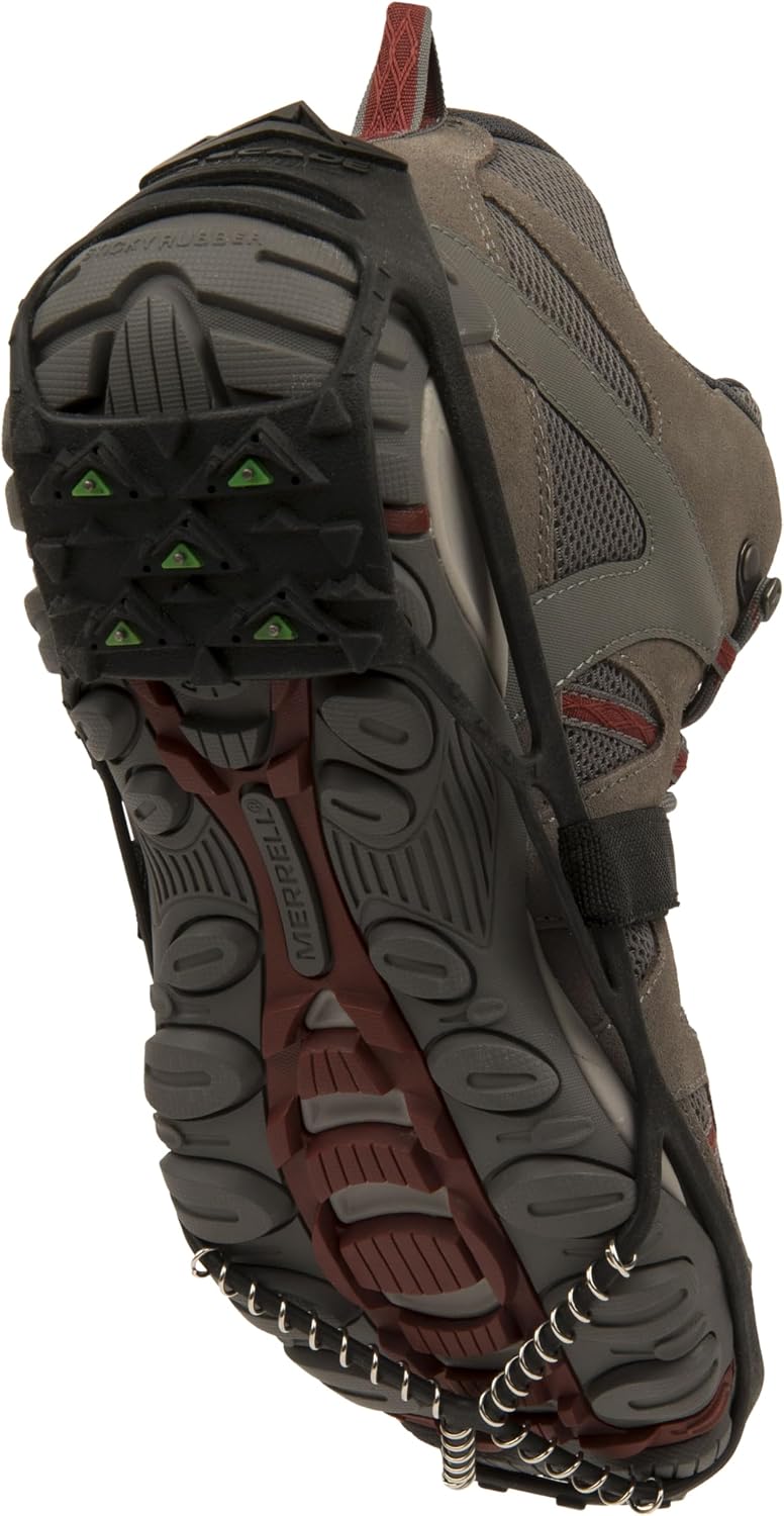 Cascade Mountain Tech Ice Traction Cleats - Ice Traction 360 - Hybrid Spike/Coil - Black