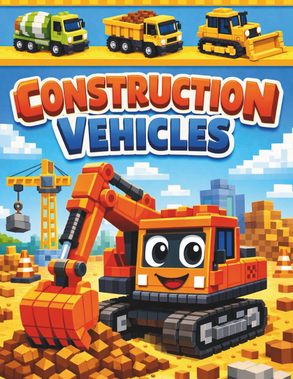 Construction Vehicles: Big Trucks, Diggers, and Cranes for Toddlers and Kids Ages 2-6 | 50 Simple & Bold Coloring Pages of Construction Sites, Excavators, and More.