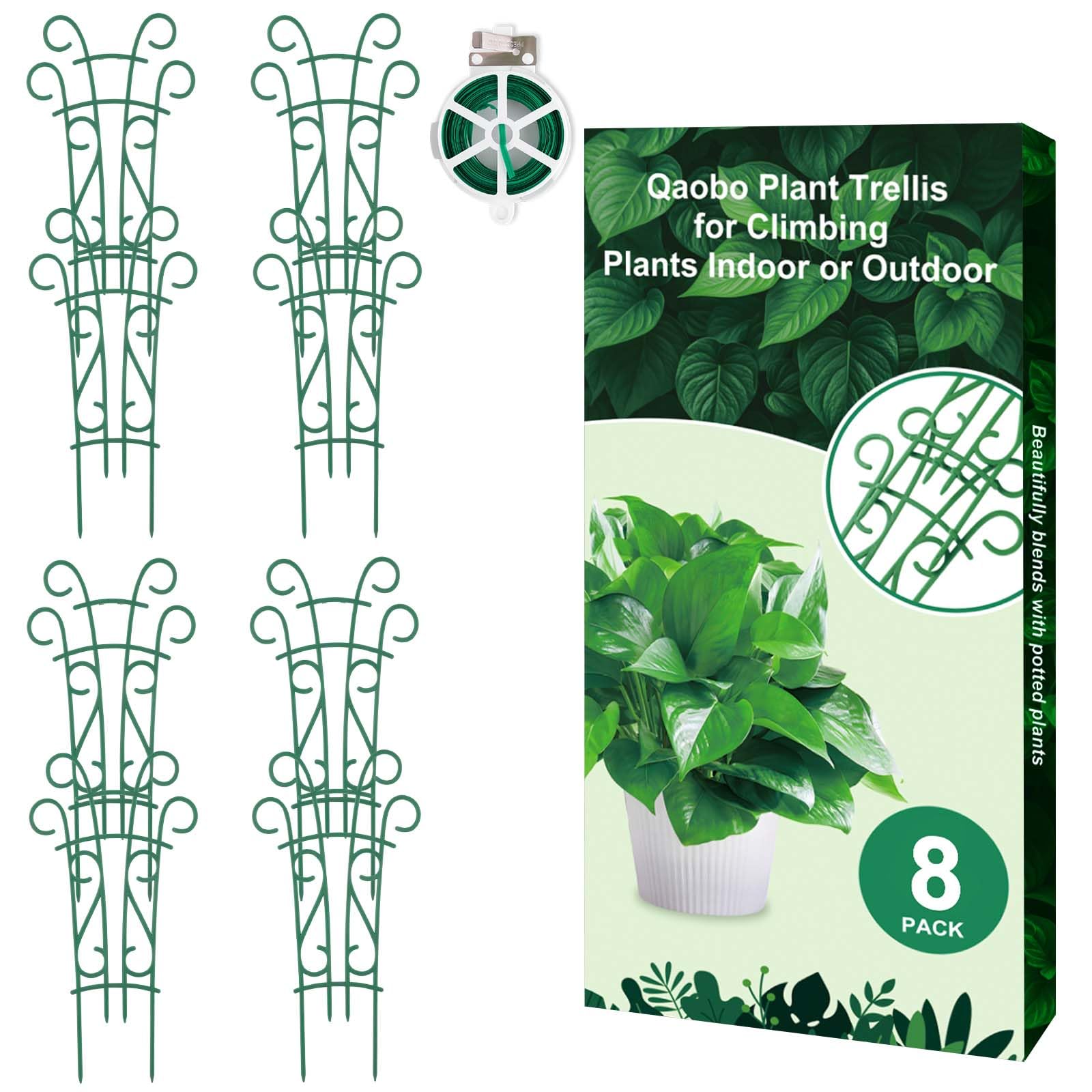 Qaobo 8 Pack Stackable Plant Trellis