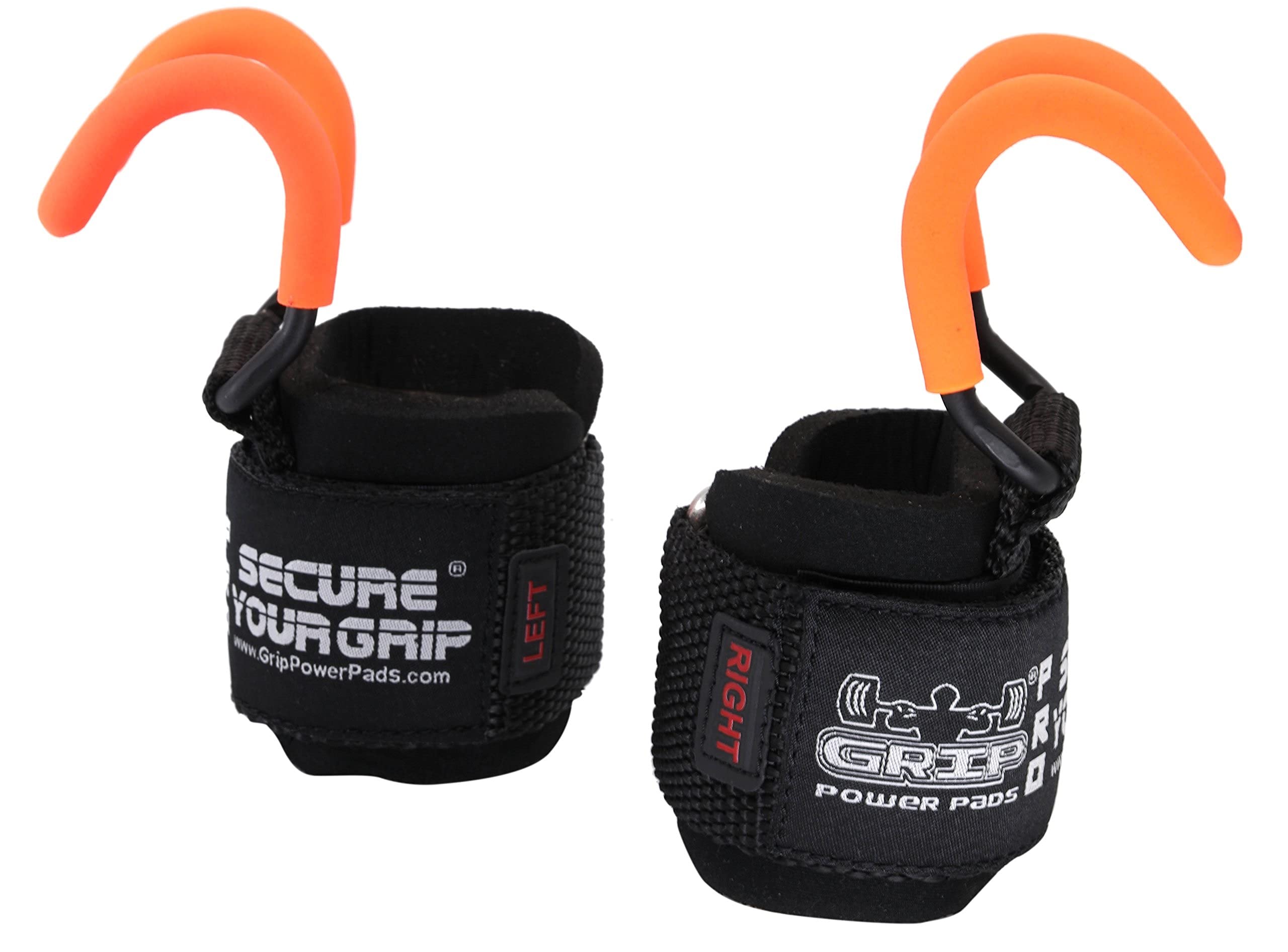 Weight Lifting Rod Hooks Heavy Duty Wrist Wraps Power Weight Lifting Training Gym Grips Straps Set of 2