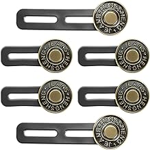 QWORK® 6 Pieces Elastic Pants Extender 35/50mm Adjustable Buttons Unisex Flexible Silicone