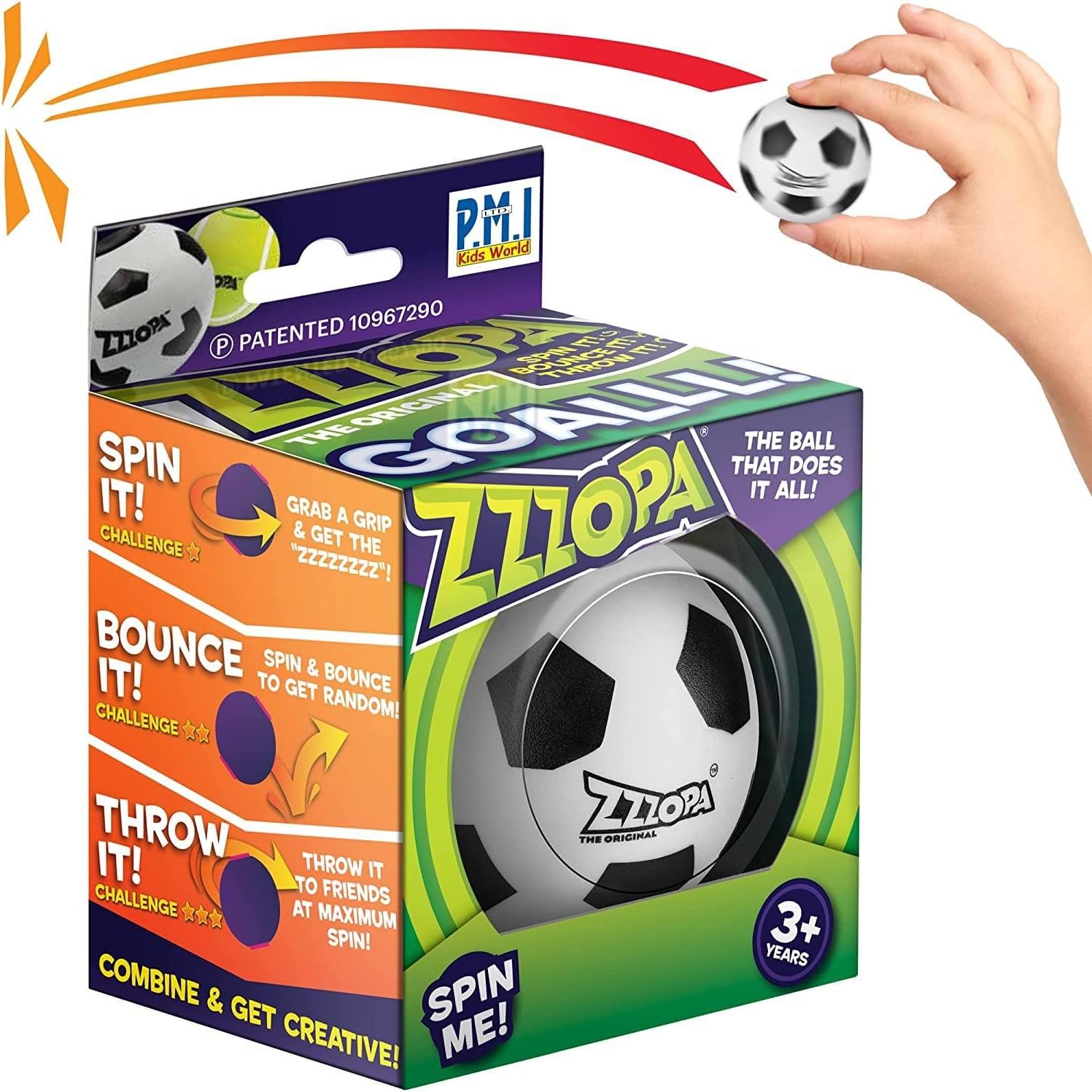 Original ZZZOPA Fidget Balls: GOALLL! Fidget Stress Ball from Fun Collection Fidget Toys for Kids: Throw it! 1/20 Collectibles 6 cm Fidget Stress Ball Kidsโ Toys by P.M.I. Easter Basket Stuffer