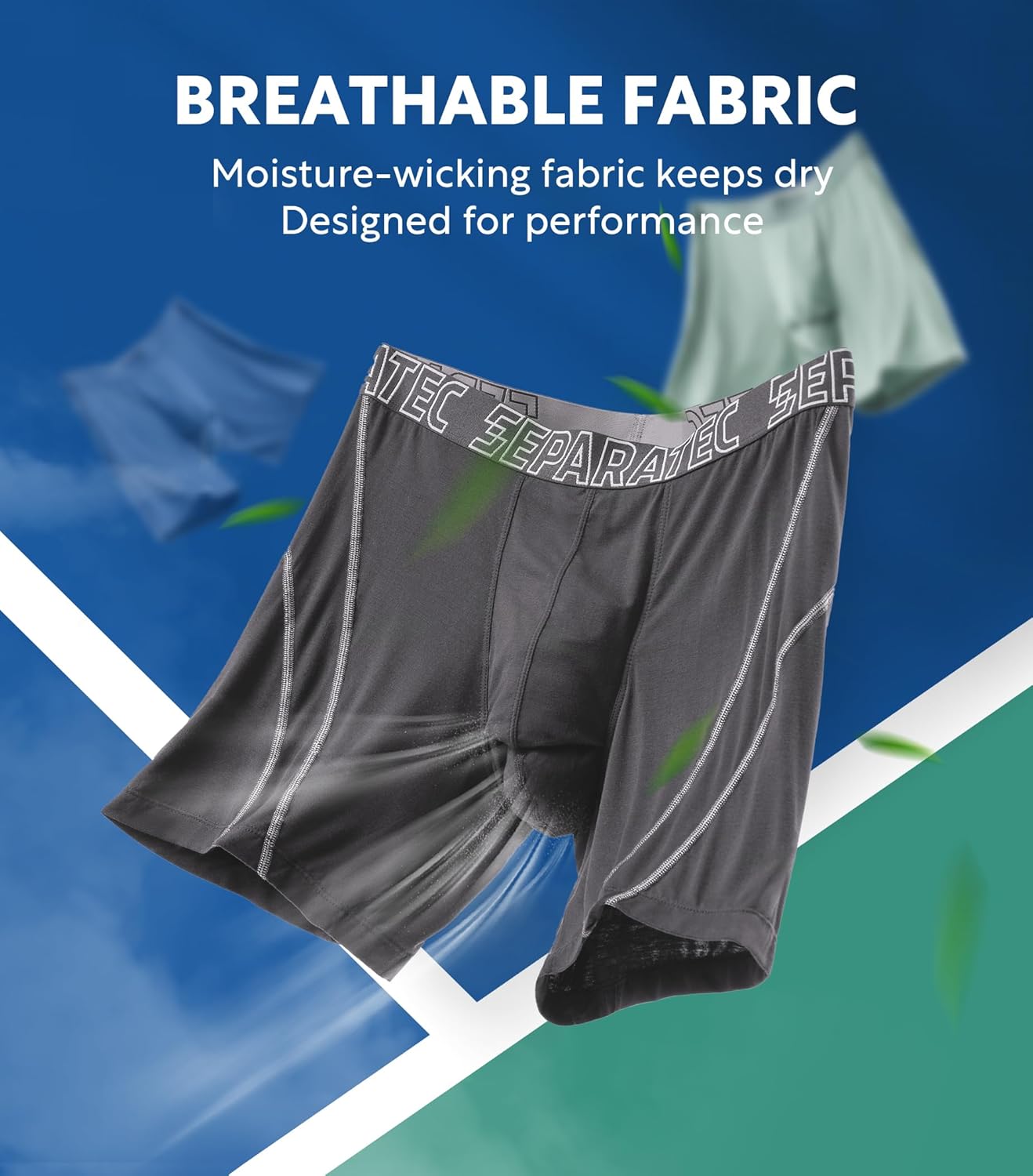 Separatec Mens Underwear Dual Pouch Boxer Briefs Moisture Wicking & Breathable ComfortSoft Underwear with Fly 3 or 6 Pack - Image 3