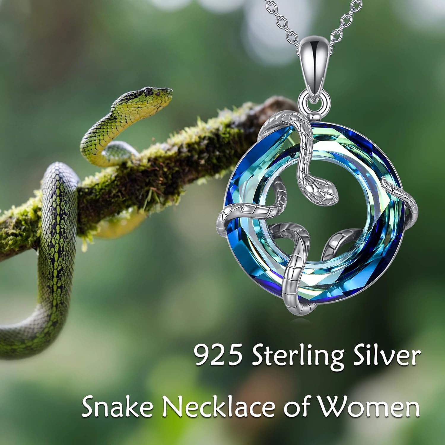 Fox/Elephant/Snake/Panda/Frog Crystal Necklace for Women Sterling Silver Blue Crystal Necklace Cute Animal Gift for Mother Her - Image 3