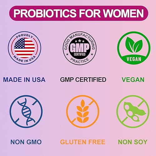 Miniatura 5 de Probióticos para mujeres, probióticos vaginales, 3600 mil millones de UFC para salud digestiva, vaginal, inmune y urinaria, 15 cepas veganas, 60