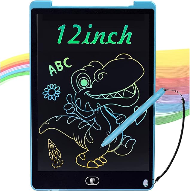 NOBES Colourful LCD Writing Tablet Kids, 12 inch Drawing Tablet with Lock Key, Drawing Pad for Kids Toys Age 3+ , Christmas Birthday Gifts (Blue)