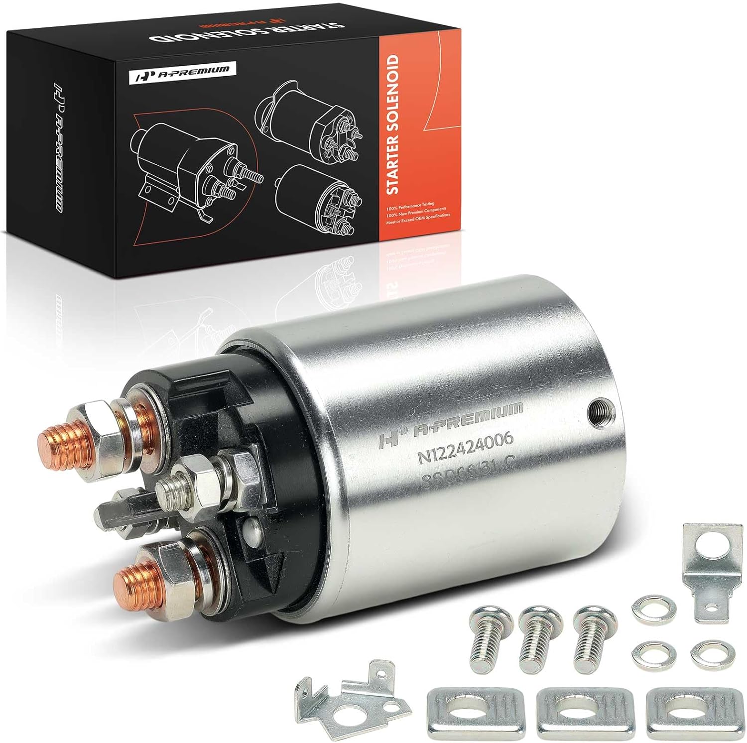 A-Premium Starter Solenoid Compatible with GMC, Chevrolet, Isuzu, Oldsmobile, Pontiac, Saturn - Savana 2500, Blazer, Astro, C1500 Cheyenne Scottsdale Silverado WT, K1500, Monte Carlo, Hombre, Pickup