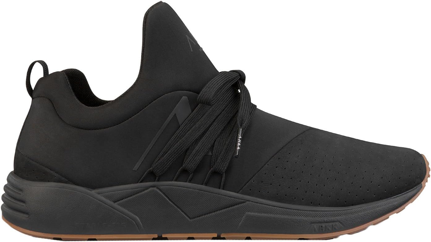 Arkk Copenhagen Men's Raven Nubuck S-E15 Men's Leather Sneakers in Size 44 EU / 9 UK Black