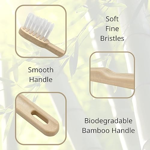 Miniatura 3 de BLUEOWLSHIELD CHANYI - Cepillos de dientes de bambú, suaves, 100% compuesto de fibra de bambú a base de plantas, duradero y sin astillas, cerdas