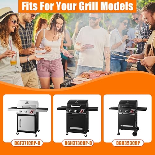 Miniatura 2 de Uniflasy Kit de piezas de repuesto para parrilla de gas Dyna-Glo DGH353CRP DGF350CSP DGH373CRP-D DGF371CRP-D, 3 placas de calor de acero porcelánico