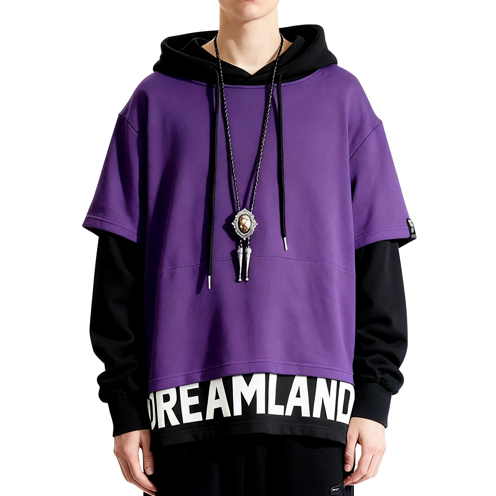 Felpa Uomo con Cappuccio Cotone Felpe Blocchi di Colore Hoodies Sweatshirt Pullover Autunno Inverno Hooded